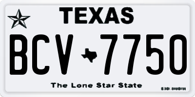 TX license plate BCV7750