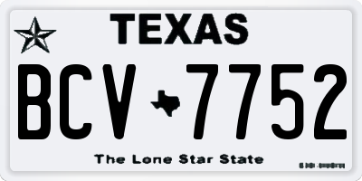 TX license plate BCV7752