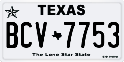 TX license plate BCV7753