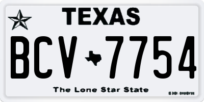 TX license plate BCV7754
