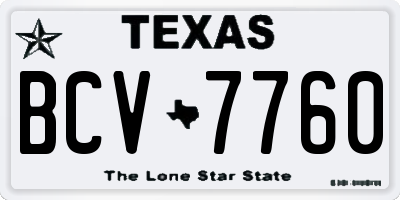 TX license plate BCV7760