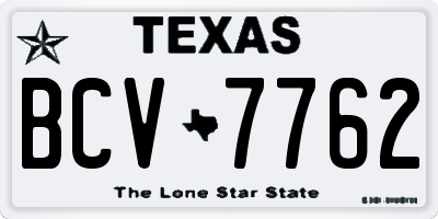TX license plate BCV7762