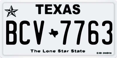 TX license plate BCV7763