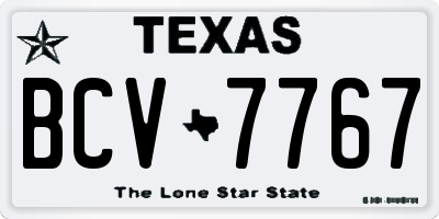 TX license plate BCV7767