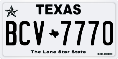 TX license plate BCV7770