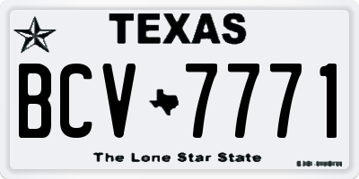 TX license plate BCV7771