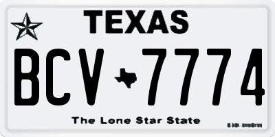 TX license plate BCV7774