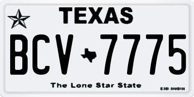 TX license plate BCV7775