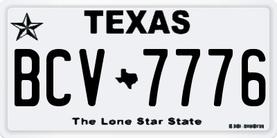 TX license plate BCV7776