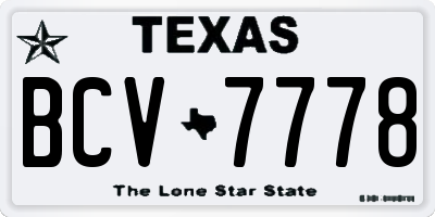 TX license plate BCV7778