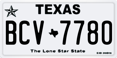 TX license plate BCV7780