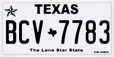TX license plate BCV7783