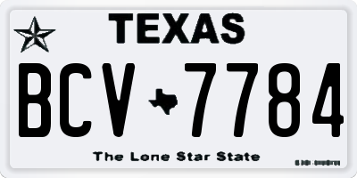 TX license plate BCV7784