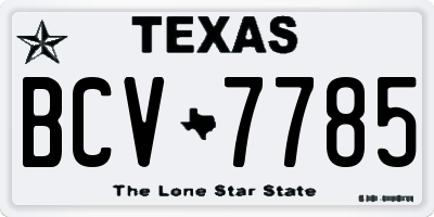 TX license plate BCV7785