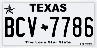 TX license plate BCV7786