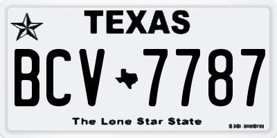 TX license plate BCV7787