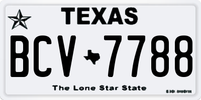 TX license plate BCV7788