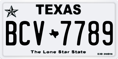 TX license plate BCV7789