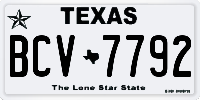 TX license plate BCV7792