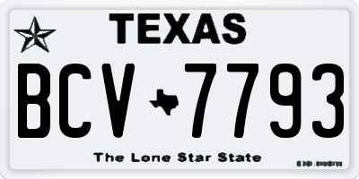 TX license plate BCV7793