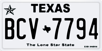 TX license plate BCV7794