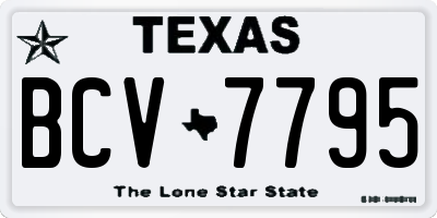 TX license plate BCV7795