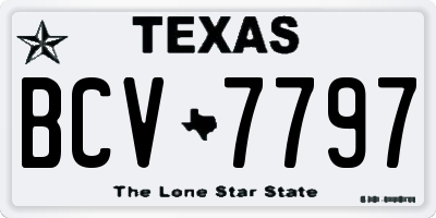 TX license plate BCV7797