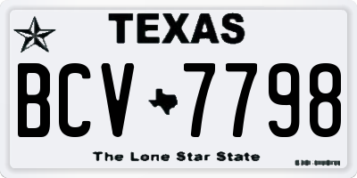 TX license plate BCV7798