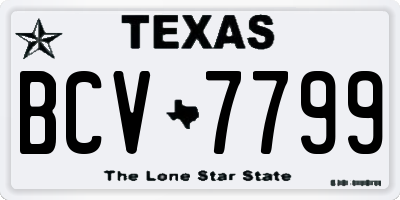 TX license plate BCV7799