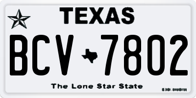 TX license plate BCV7802