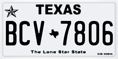 TX license plate BCV7806
