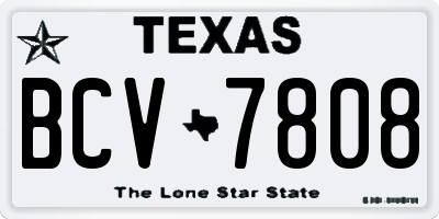 TX license plate BCV7808