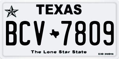 TX license plate BCV7809