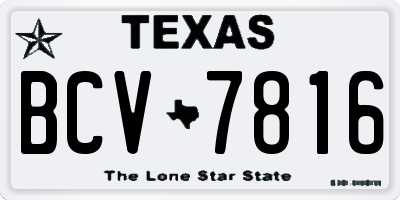 TX license plate BCV7816