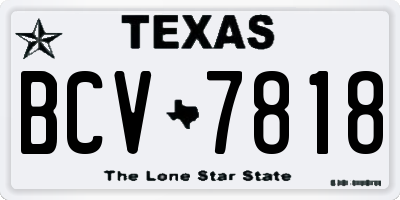 TX license plate BCV7818