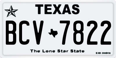 TX license plate BCV7822