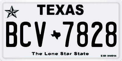 TX license plate BCV7828
