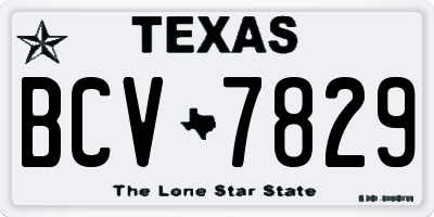 TX license plate BCV7829