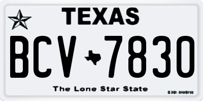 TX license plate BCV7830