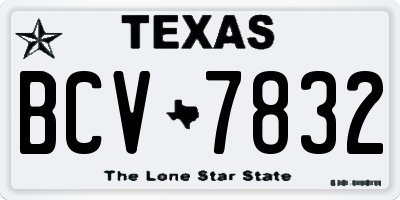 TX license plate BCV7832