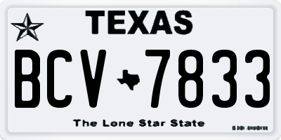 TX license plate BCV7833