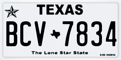 TX license plate BCV7834