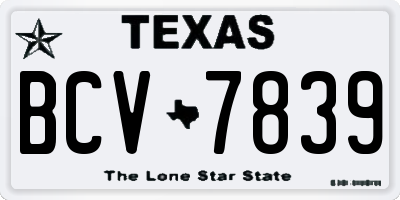 TX license plate BCV7839