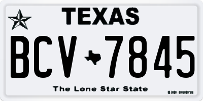 TX license plate BCV7845