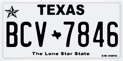 TX license plate BCV7846