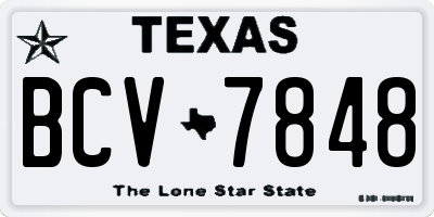 TX license plate BCV7848