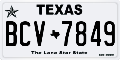 TX license plate BCV7849