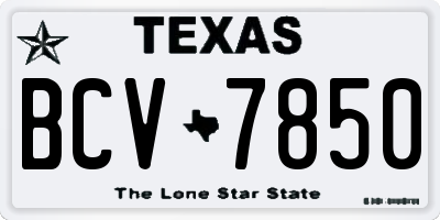 TX license plate BCV7850