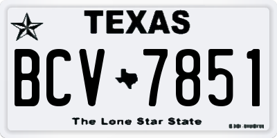TX license plate BCV7851