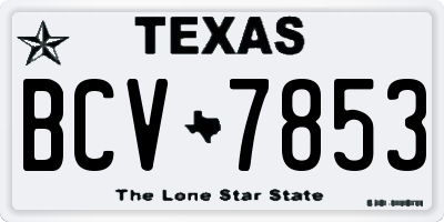 TX license plate BCV7853
